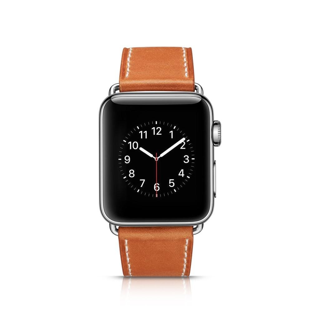 Bracelet en cuir Apple Watch Series 8 45mm, Marron