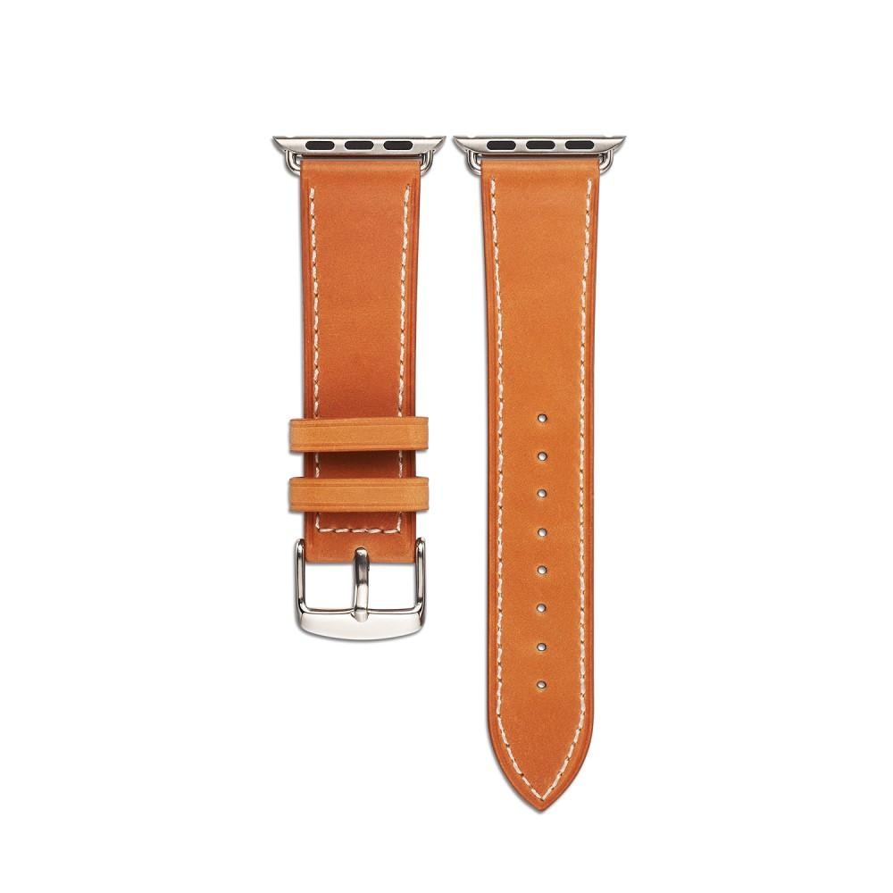Bracelet en cuir Apple Watch Series 8 45mm, Marron