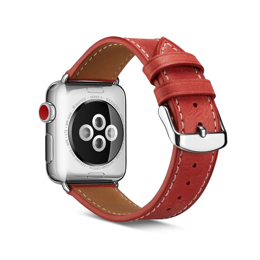 Bracelet en cuir Apple Watch Series 4-6 40mm, Rouge