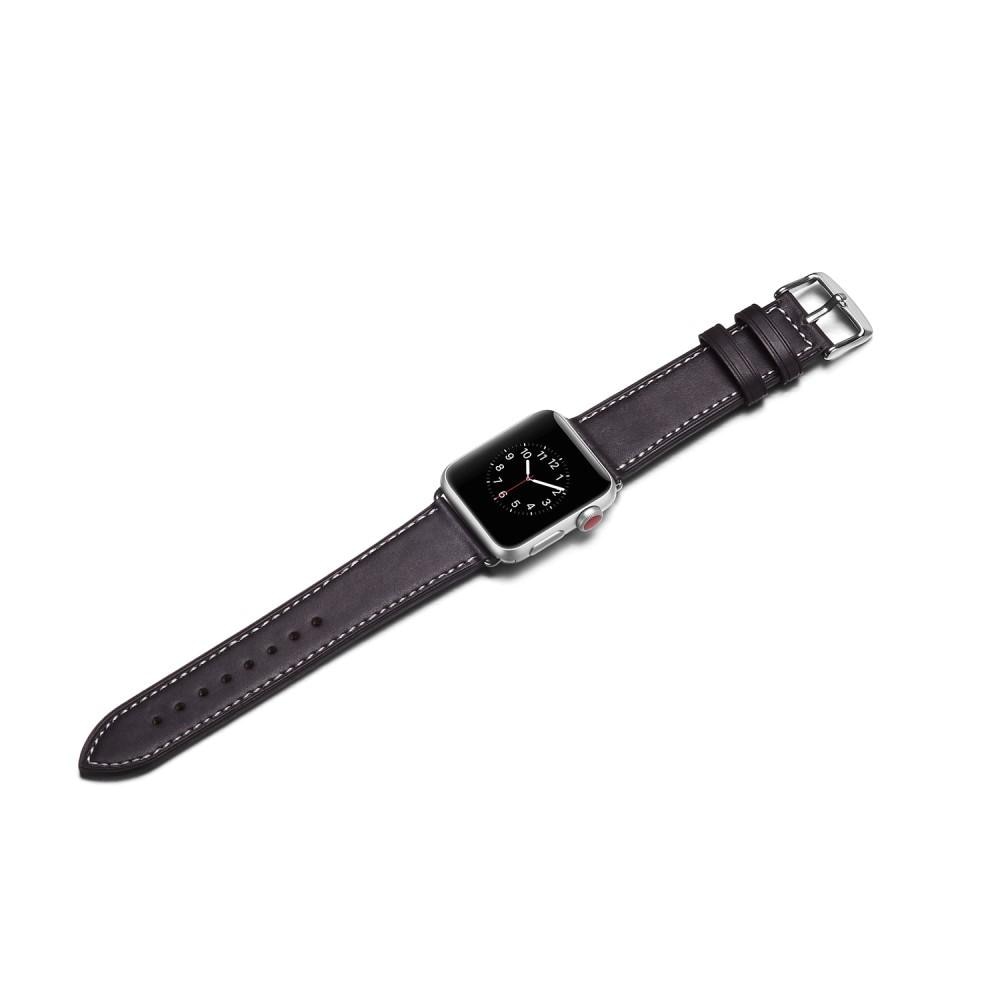 Bracelet en cuir Apple Watch Ultra 49mm 2nd Gen, Noir