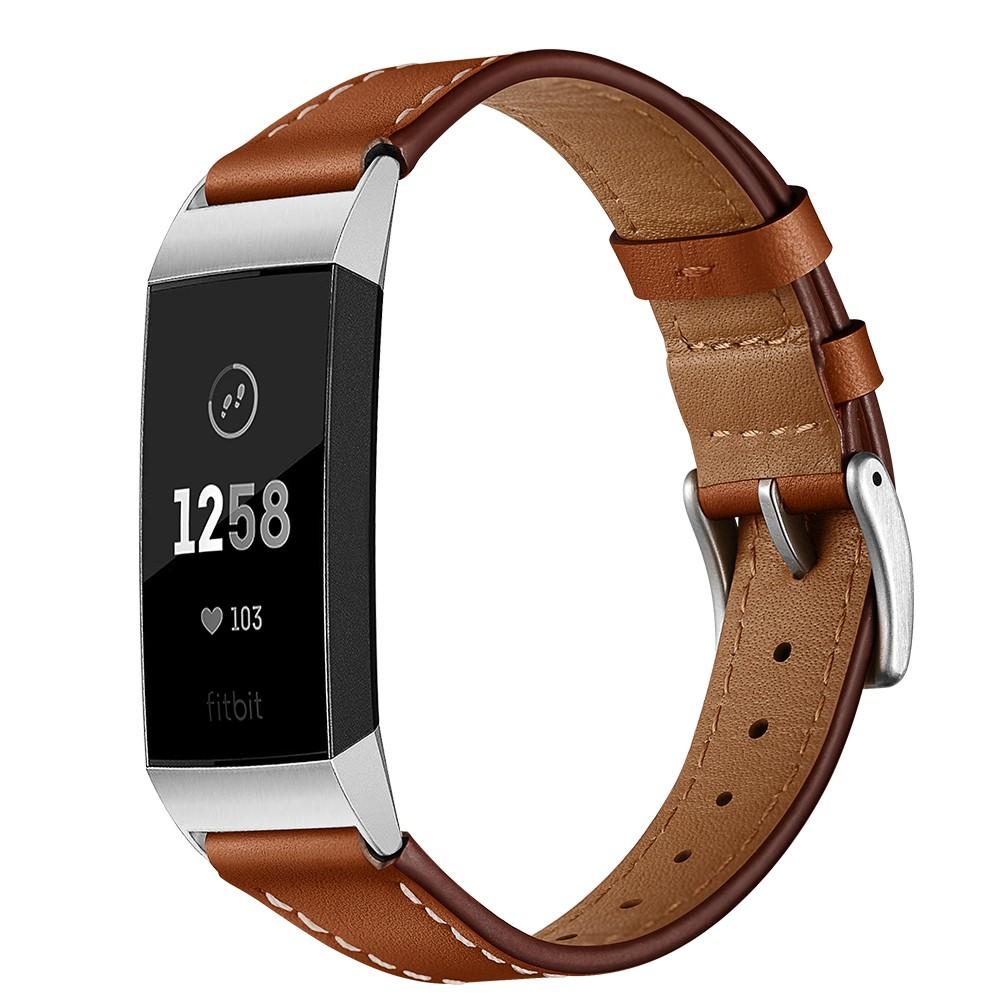 Bracelet en cuir Fitbit Charge 3/4 Marron