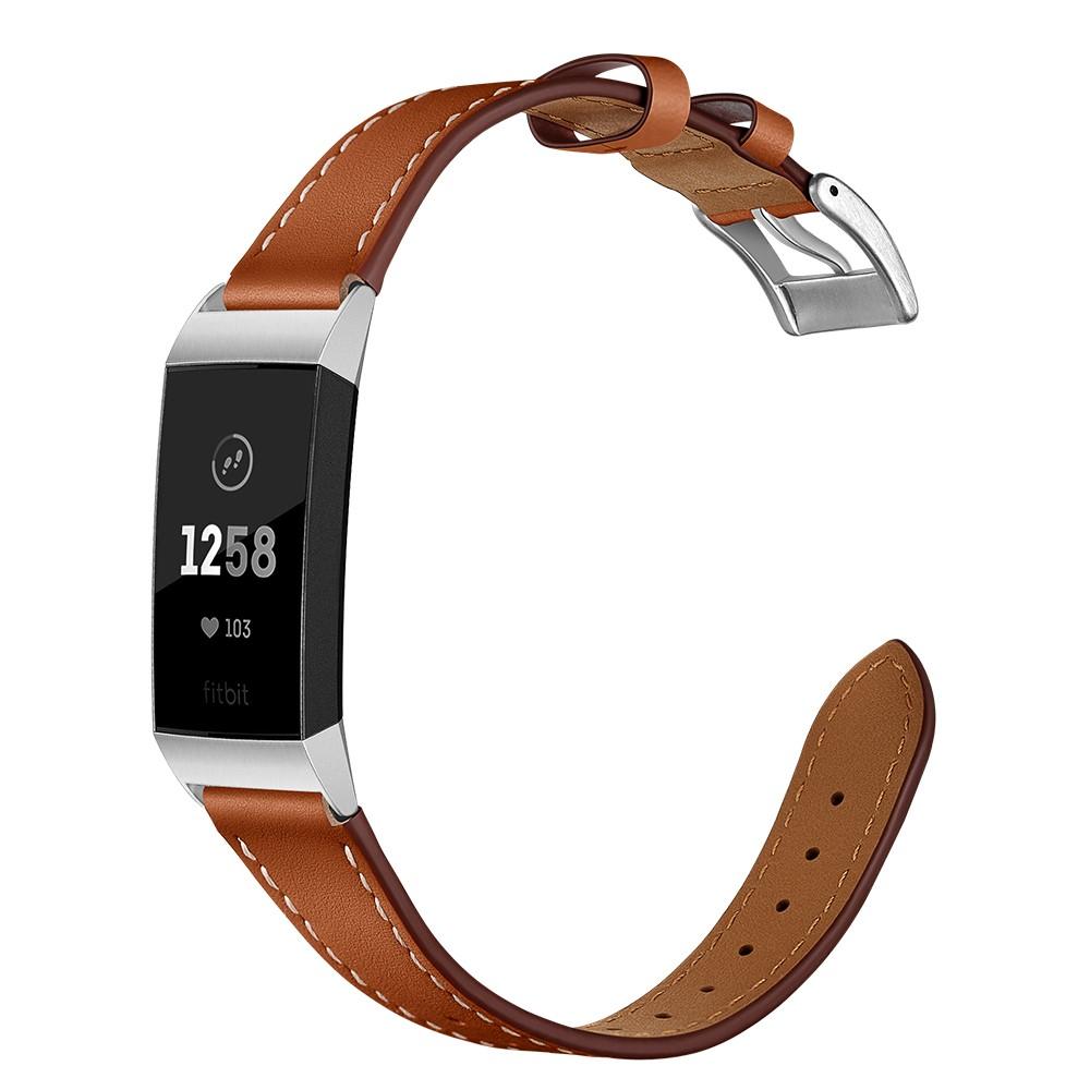 Bracelet en cuir Fitbit Charge 3/4 Marron