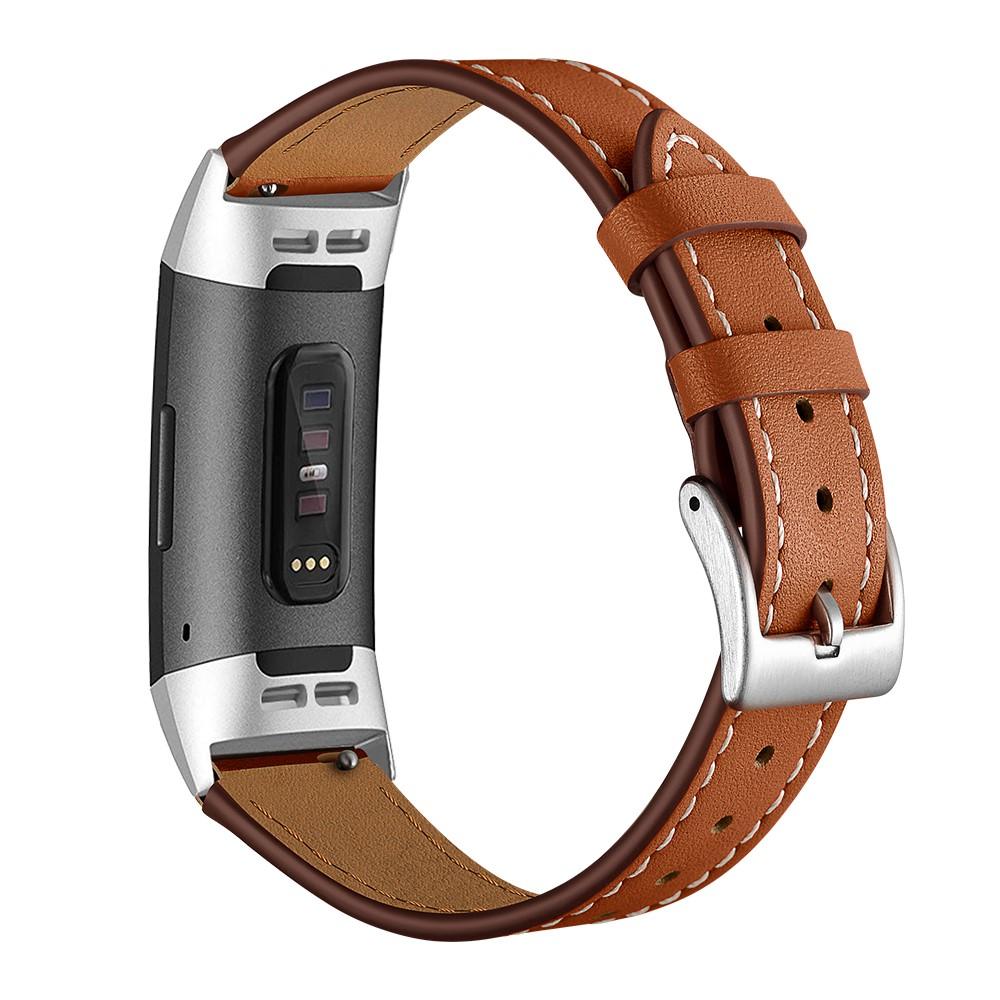 Bracelet en cuir Fitbit Charge 3/4 Marron