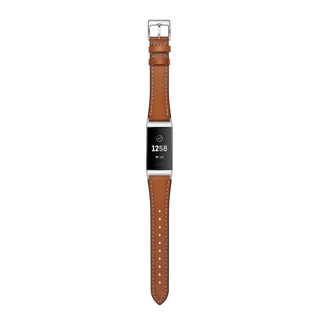Bracelet en cuir Fitbit Charge 3/4 Marron