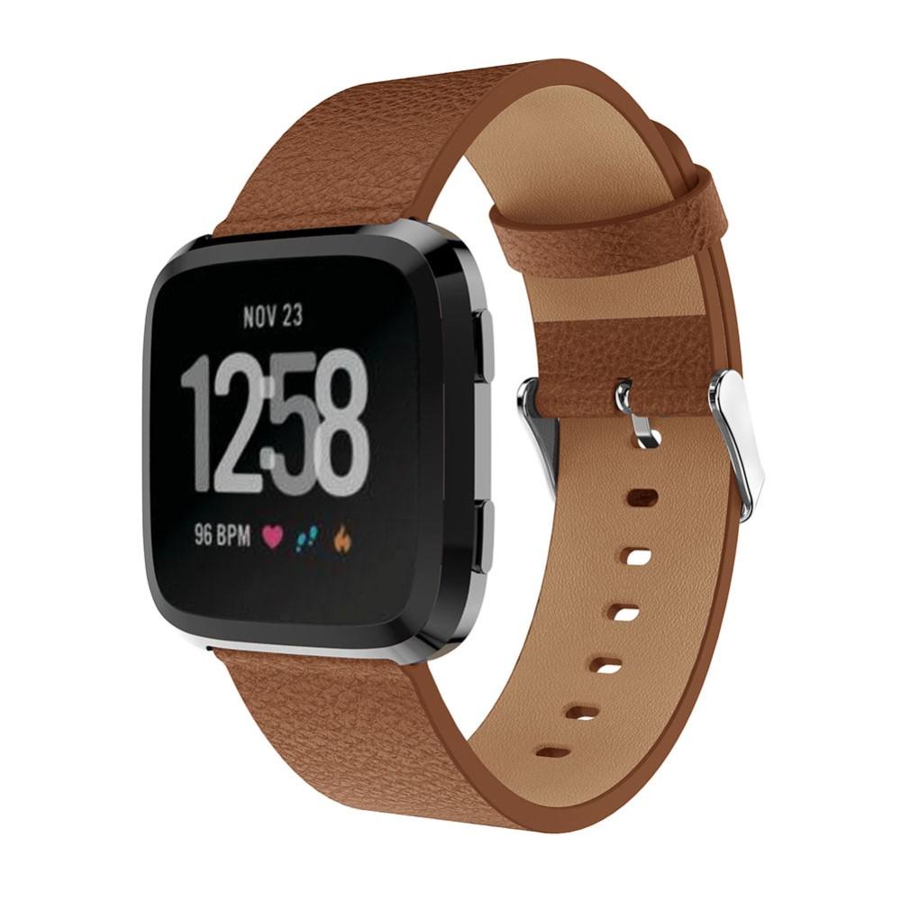 Bracelet en cuir Fitbit Versa/Versa 2 Marron