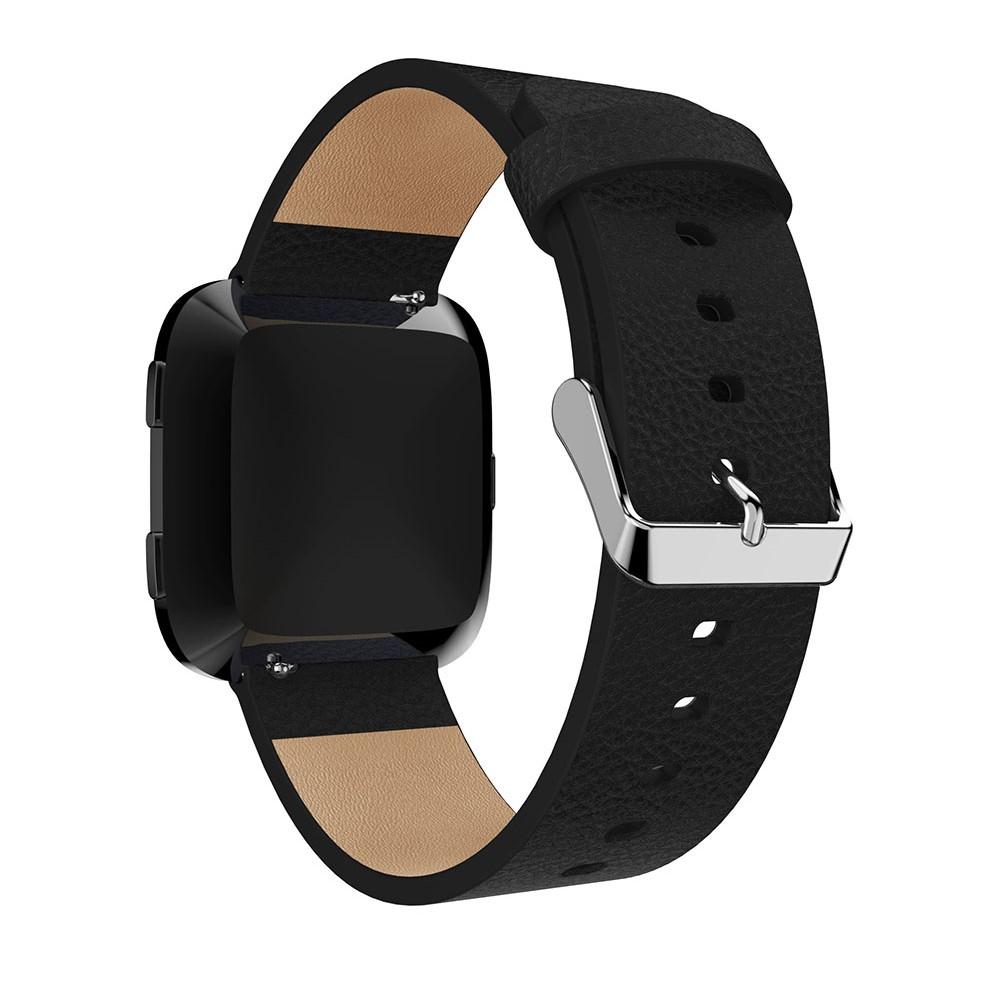 Bracelet en cuir Fitbit Versa/Versa 2, Noir