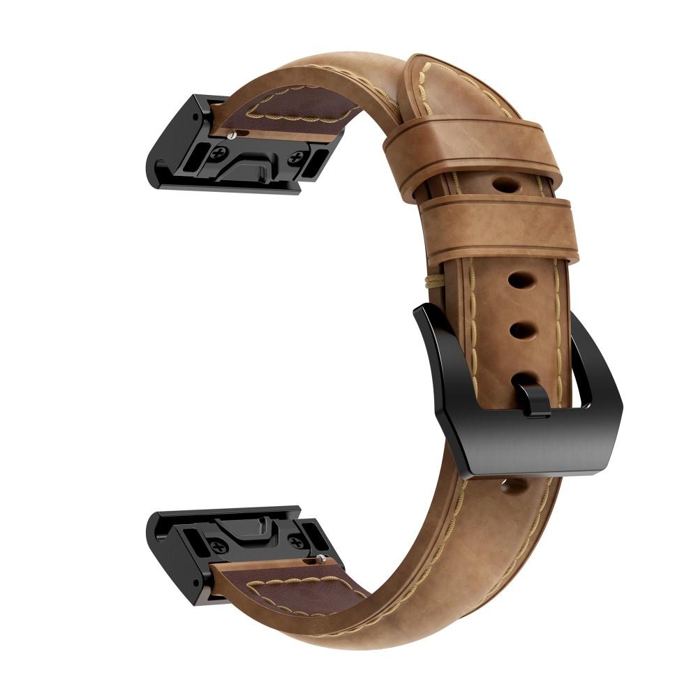 Bracelet en cuir Garmin Fenix 5/5 Plus/6/6 Pro/7 Marron
