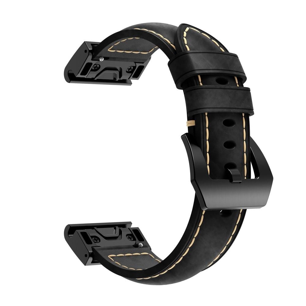 Bracelet en cuir Garmin Epix Pro 42mm Gen 2, noir