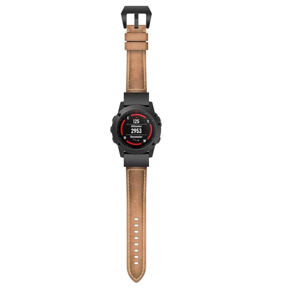 Bracelet en cuir Garmin Epix Pro 51mm Gen 2, Marron