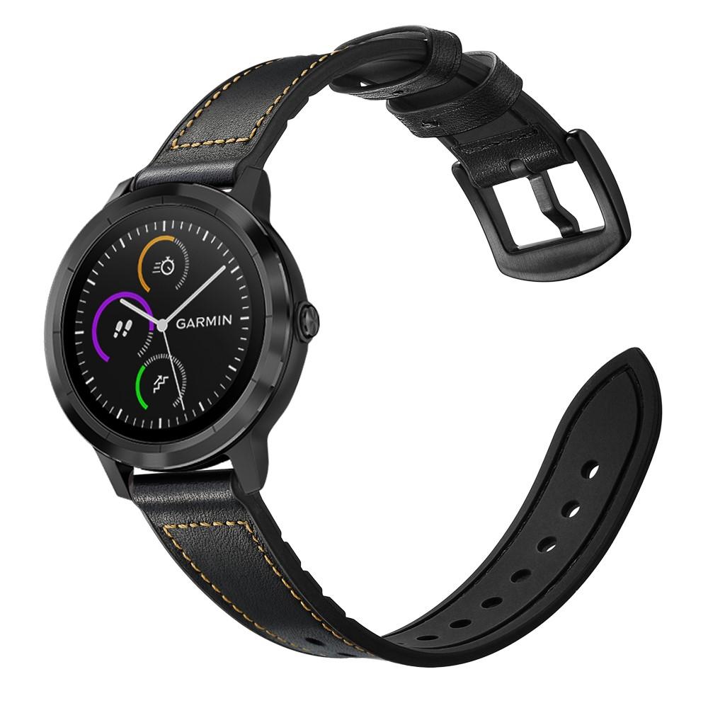 Bracelet en cuir Garmin Vivoactive 3, Noir
