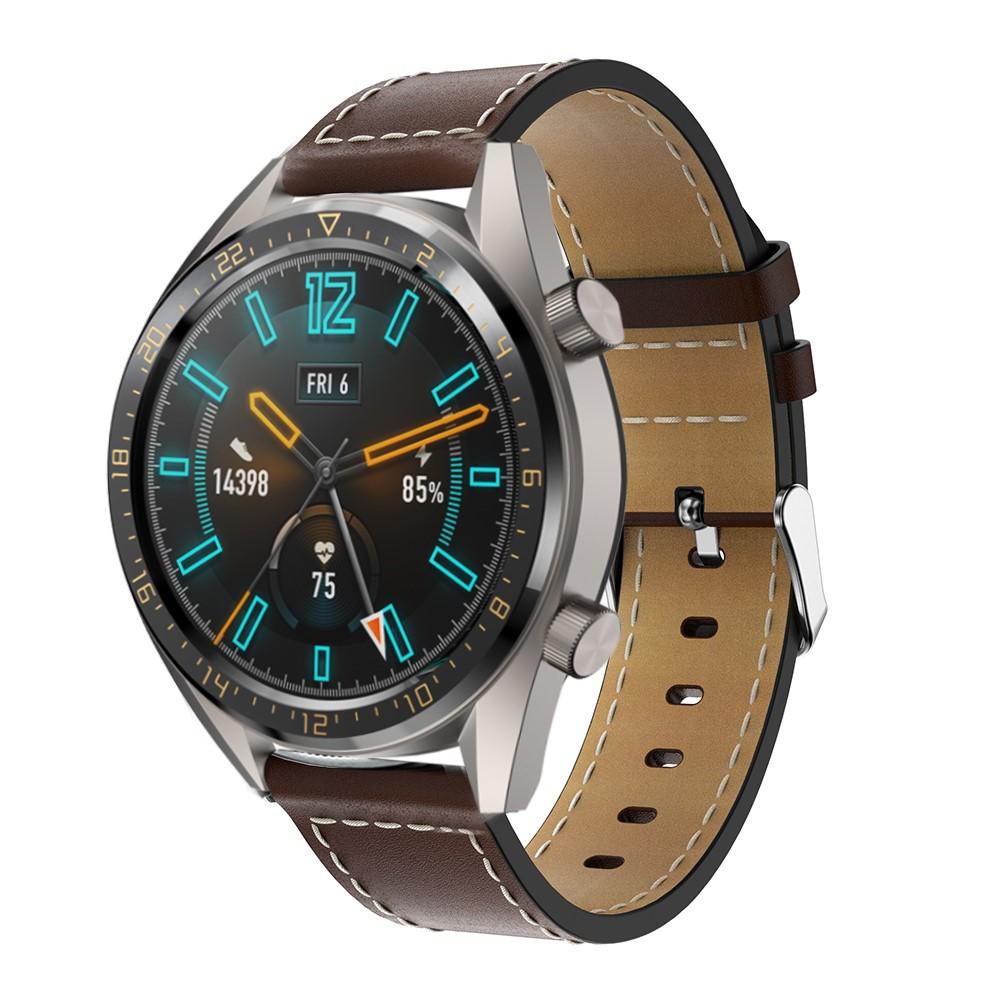 Bracelet en cuir Huawei Watch GT/GT 2 46mm/GT 2e Marron