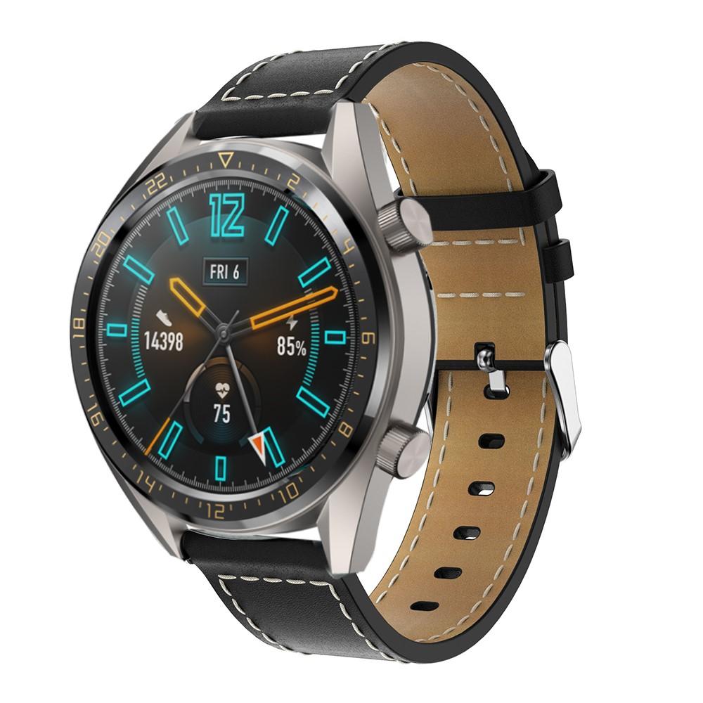 Bracelet en cuir Huawei Watch GT 2 46mm/Watch GT 2e/Watch GT, Noir