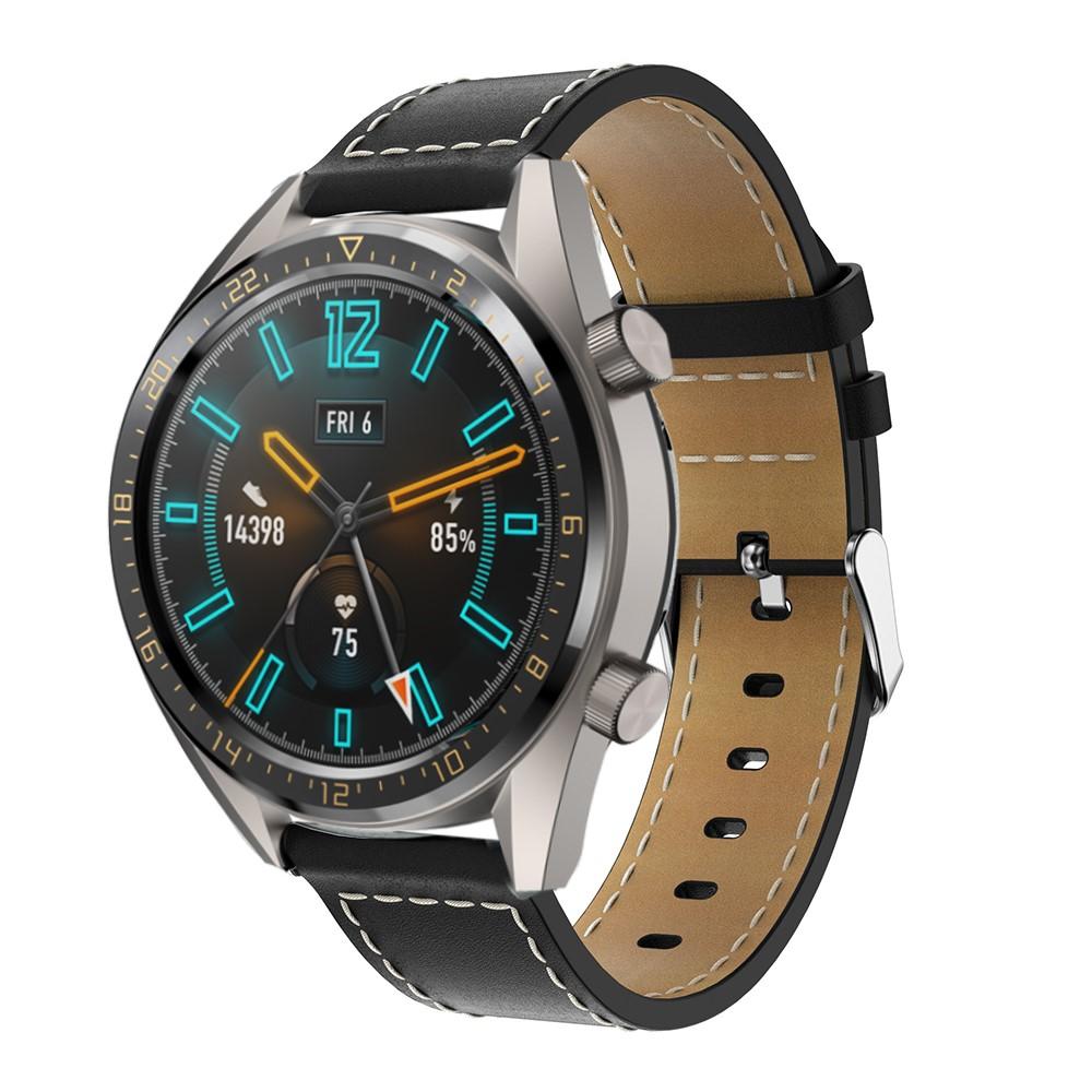 Bracelet en cuir Huawei Watch GT/GT 2 46mm/GT 2e Noir