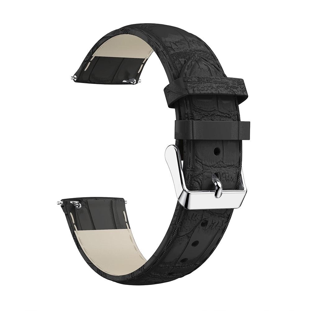 Croco Bracelet en cuir Fitbit Versa/Versa 2 Noir