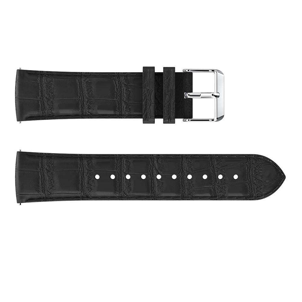 Croco Bracelet en cuir Fitbit Versa/Versa 2 Noir