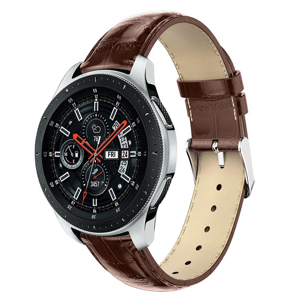 Croco Bracelet en cuir Samsung Galaxy Watch 46mm Marron