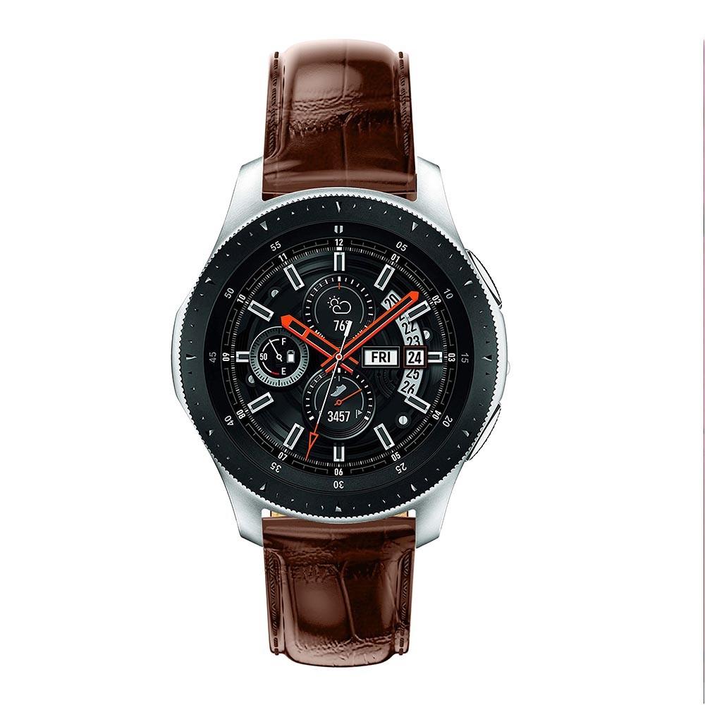 Croco Bracelet en cuir Samsung Galaxy Watch 46mm Marron