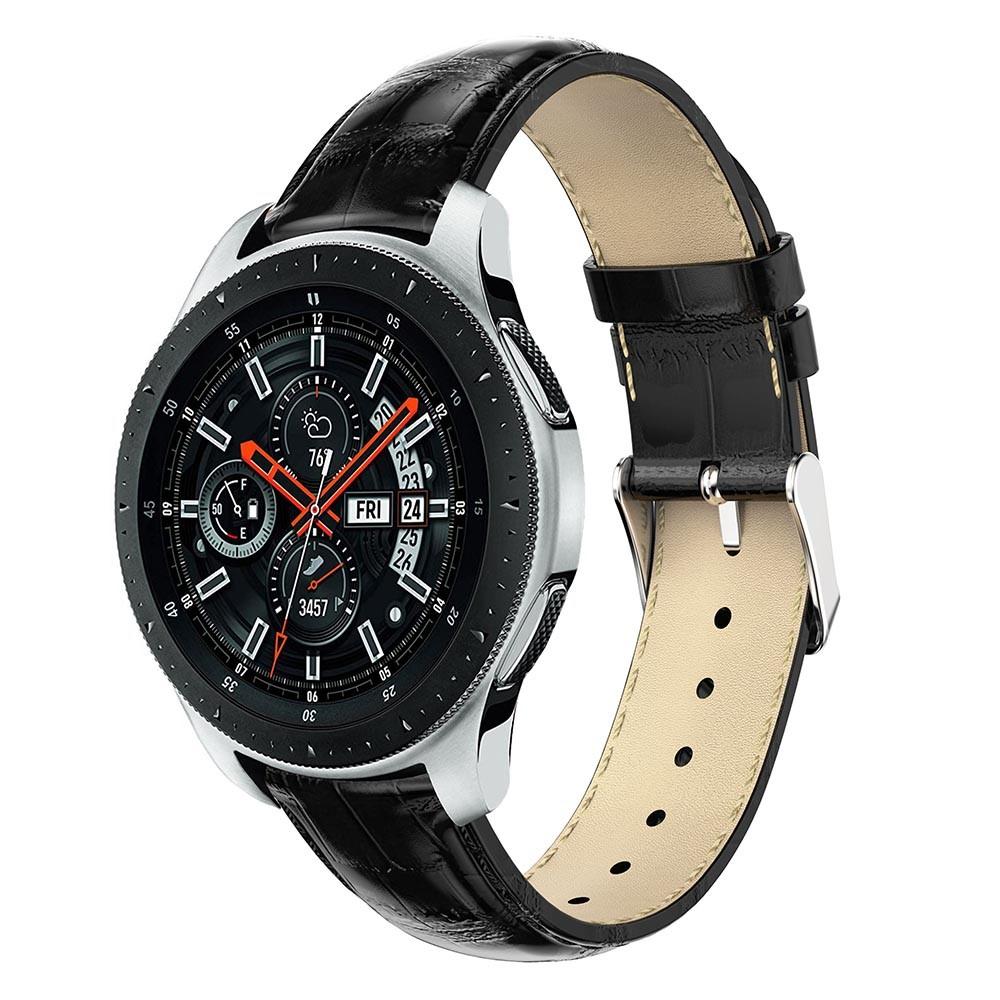 Croco Bracelet en cuir Samsung Galaxy Watch 46mm Noir
