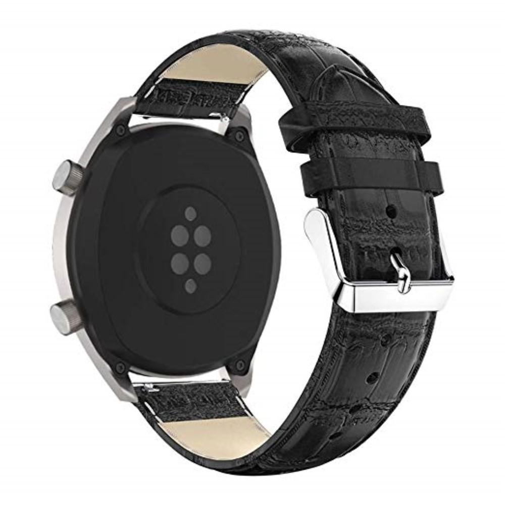 Croco Bracelet en cuir Huawei Watch GT/GT 2 46mm/GT 2e Noir