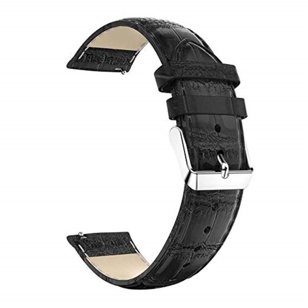 Croco Bracelet en cuir Huawei Watch GT/GT 2 46mm/GT 2e Noir