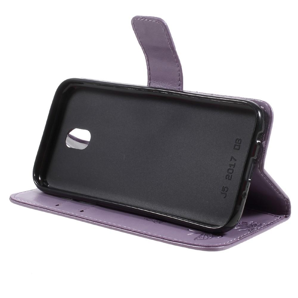 Étui en cuir à papillons pour Samsung Galaxy J5 2017, Violet