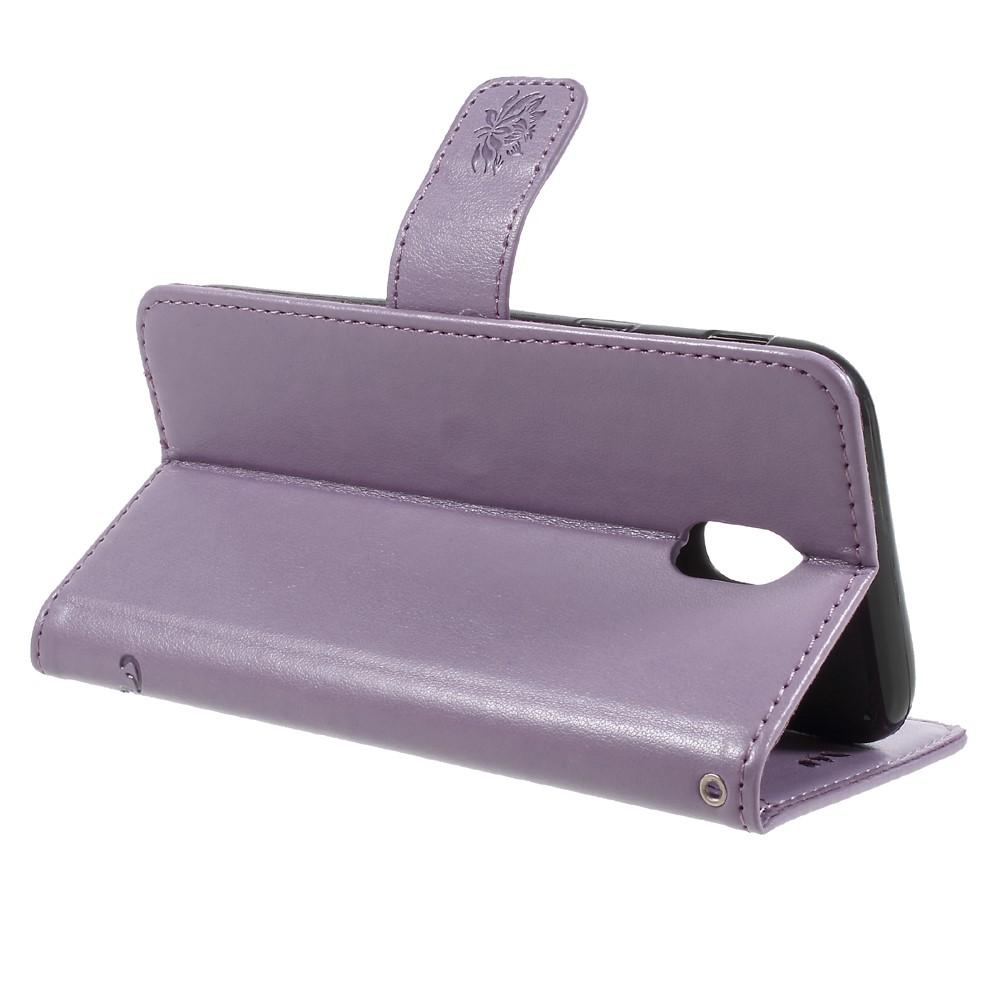 Étui en cuir à papillons pour Samsung Galaxy J5 2017, Violet