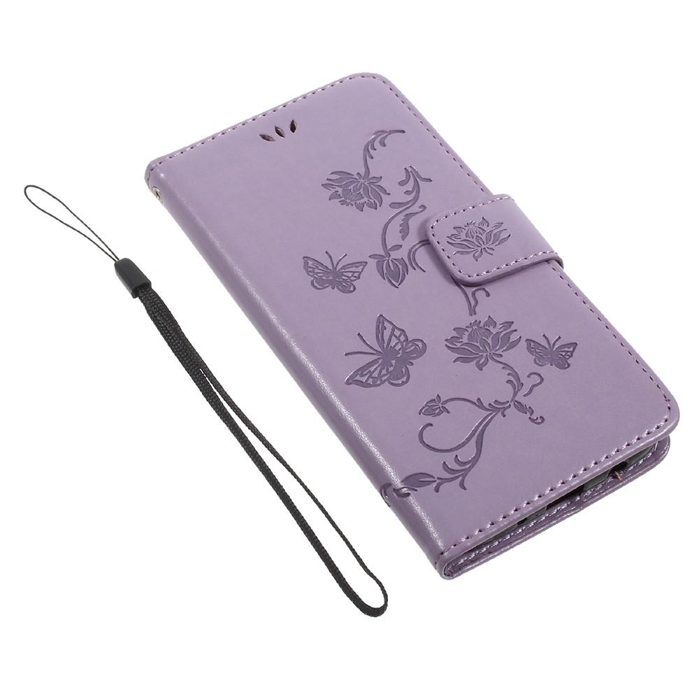 Étui en cuir à papillons pour Samsung Galaxy J5 2017, Violet