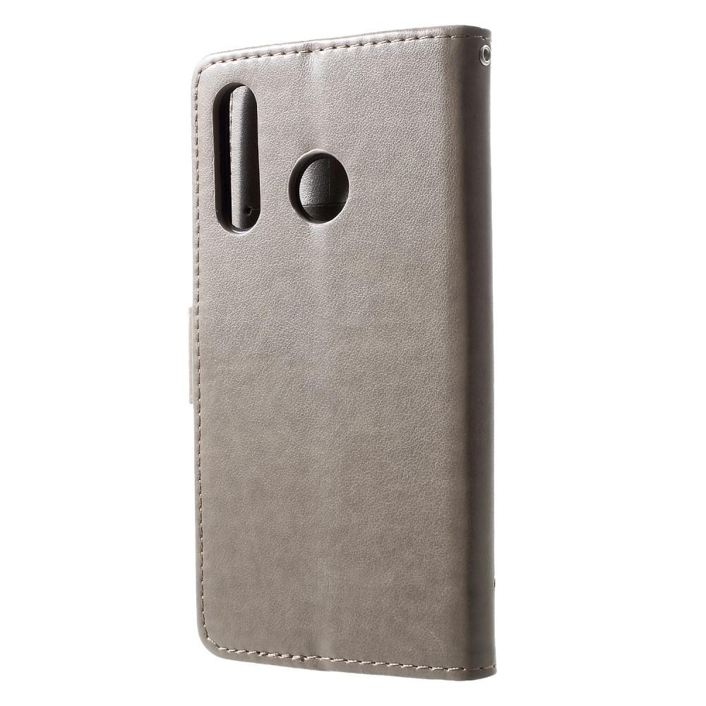 Étui en cuir à papillons pour Huawei P30 Lite, Gris