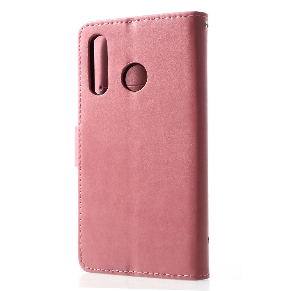 Étui en cuir à papillons pour Huawei P30 Lite, rose