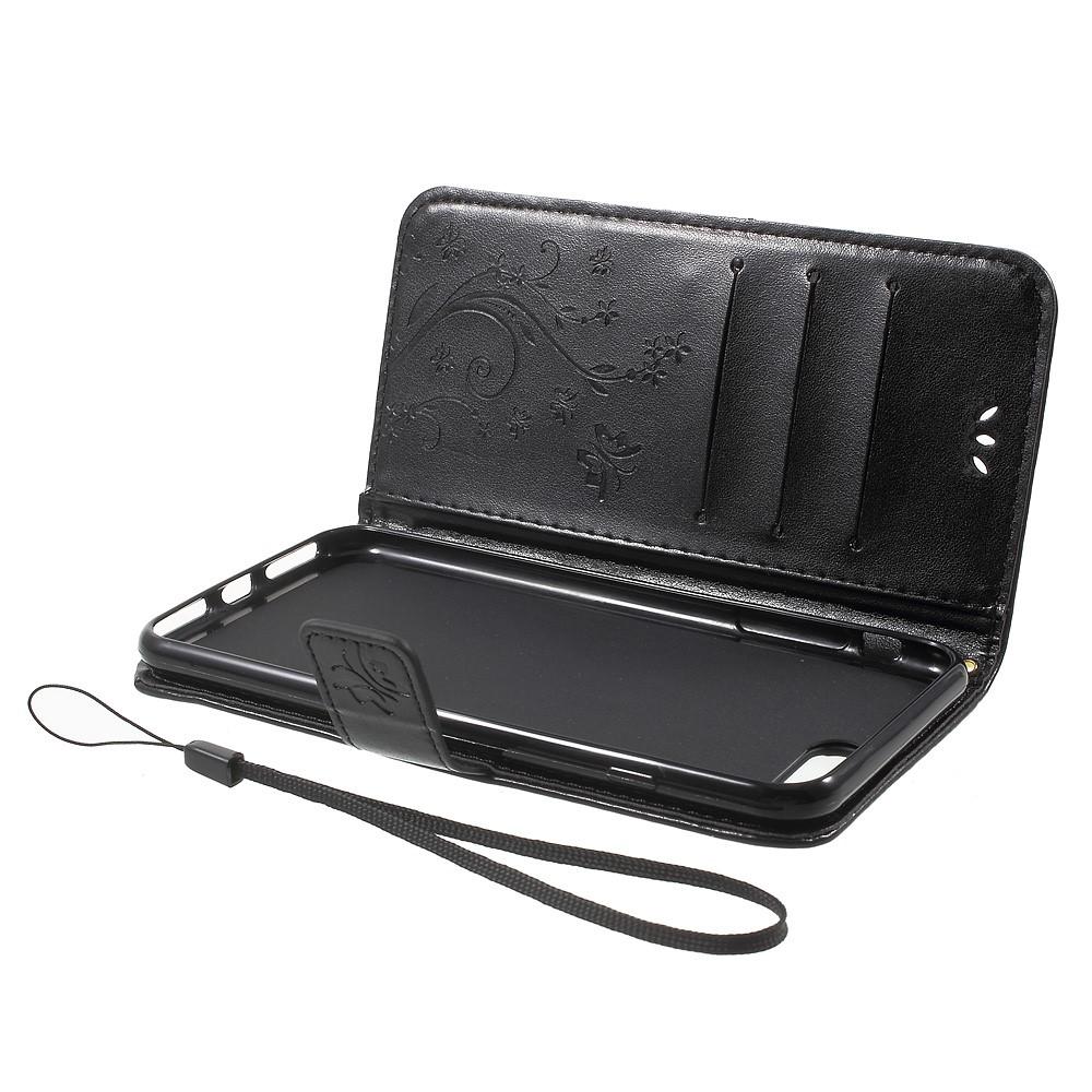 Étui en cuir à papillons pour Apple iPhone 7 Plus/iPhone 8 Plus, Noir