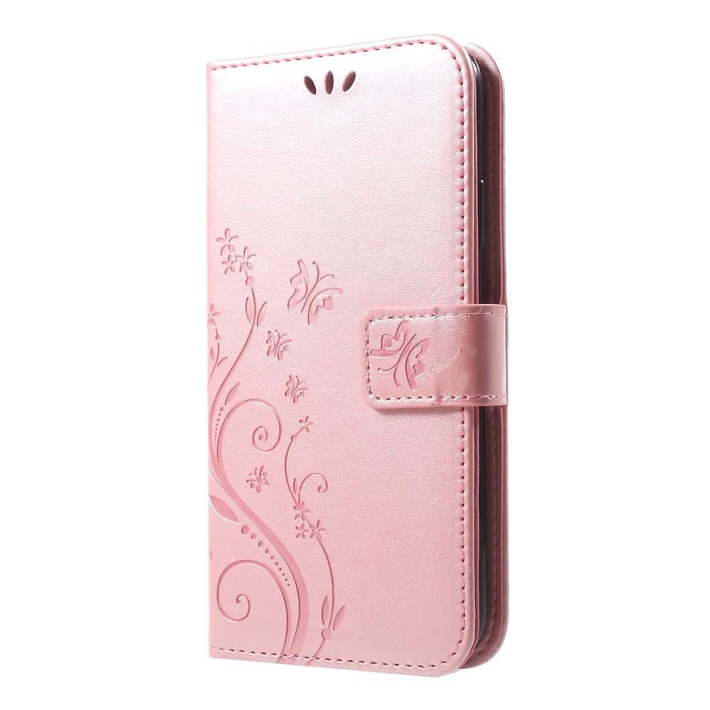 Étui en cuir à papillons pour iPhone Xr, Or rose