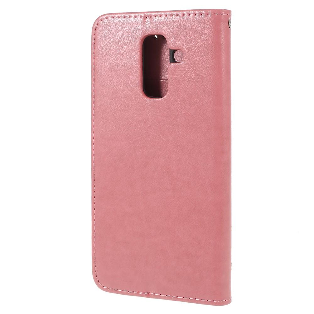 Étui en cuir à papillons pour Samsung Galaxy A6 2018, Rose