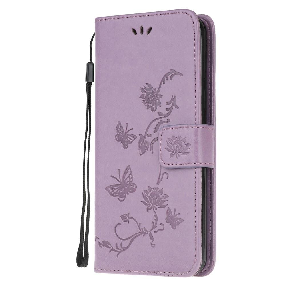 Étui en cuir à papillons pour Samsung Galaxy A71, Violet