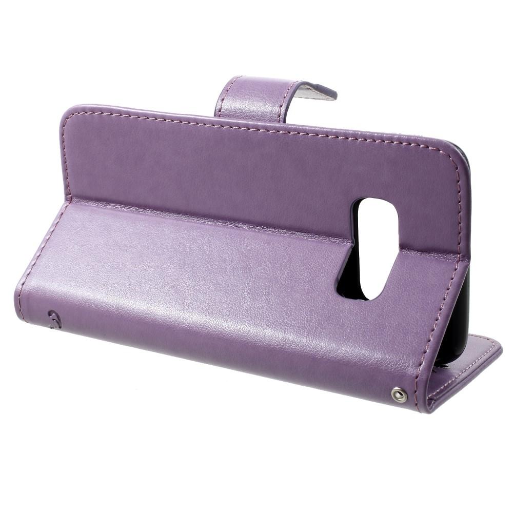 Étui en cuir à papillons pour Samsung Galaxy S10e, Violet