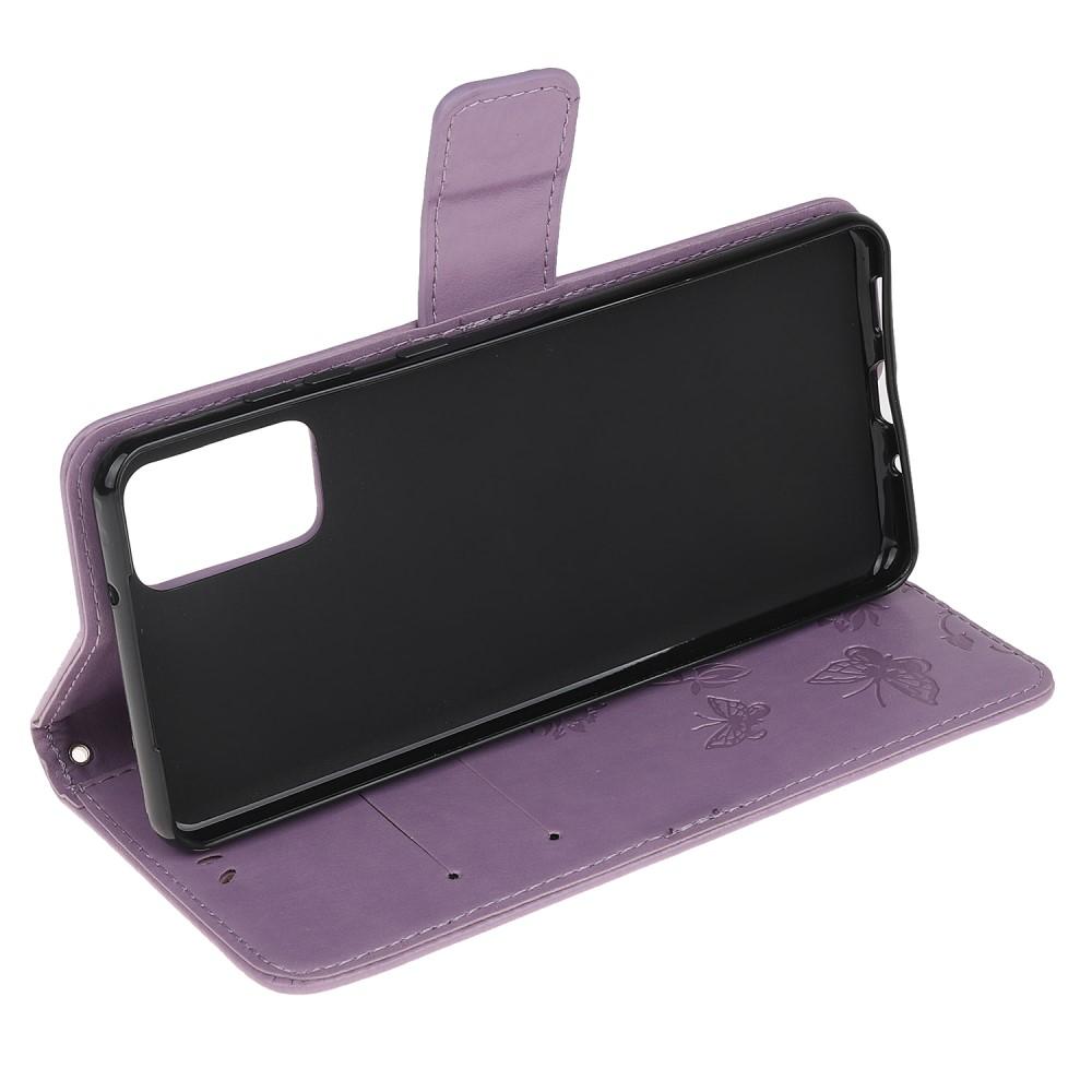 Étui en cuir à papillons pour Samsung Galaxy S20 Plus, violet