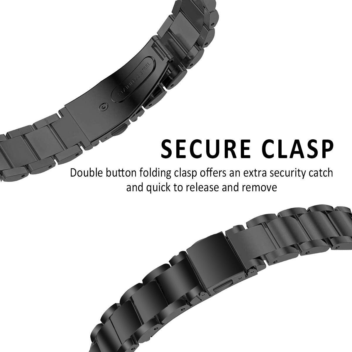 Bracelet en métal Fitbit Inspire/Inspire HR/Inspire 2, Noir