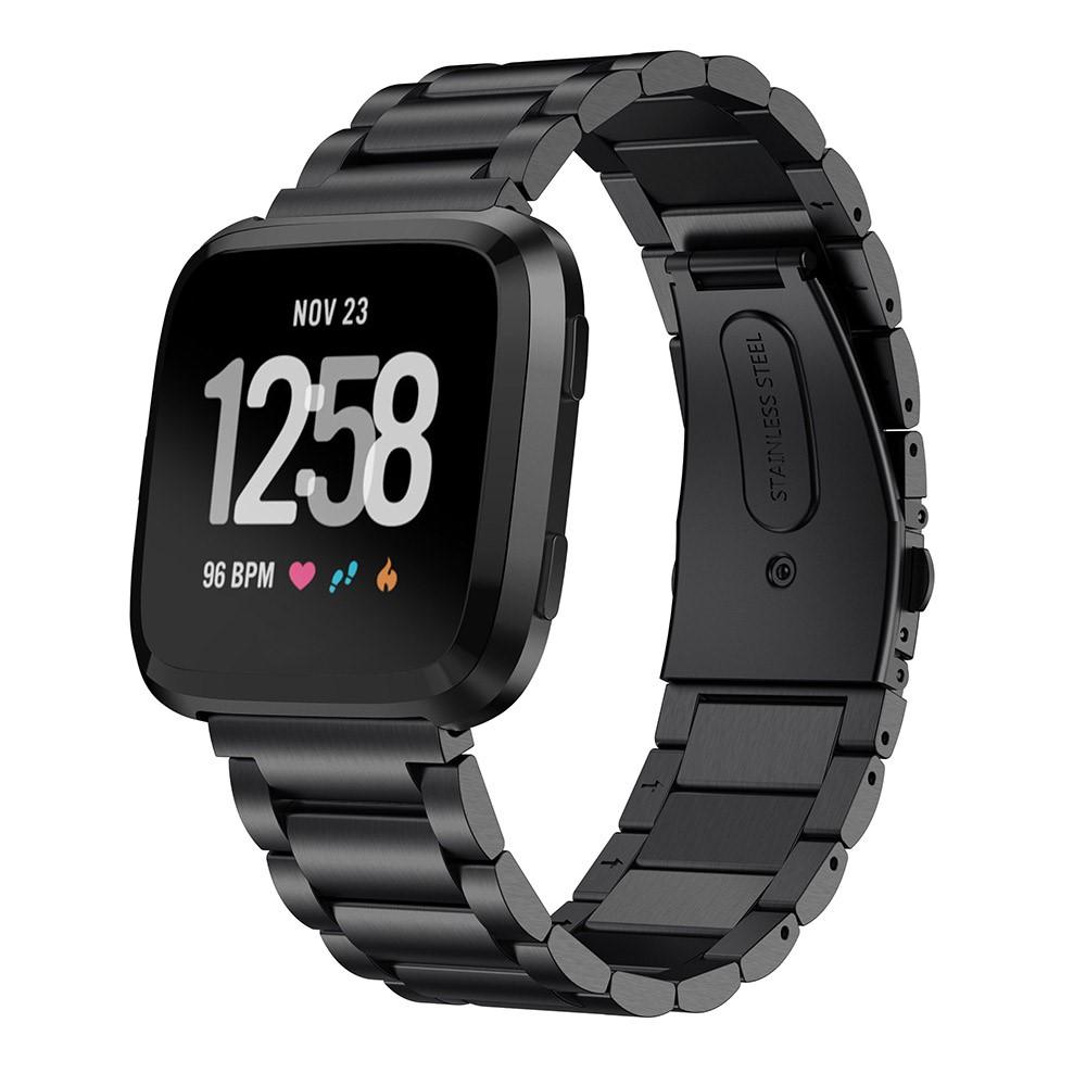 Bracelet en métal Fitbit Versa/Versa 2, Noir