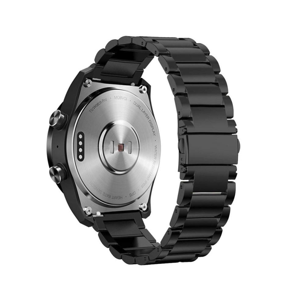 Bracelet en métal Mobvoi Ticwatch Pro/Ticwatch S2/Ticwatch E2, Noir
