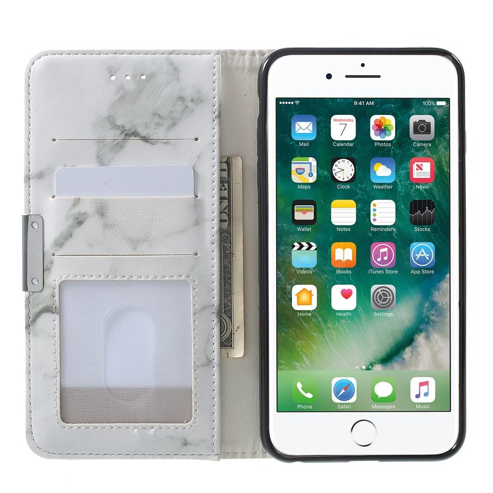 Coque portefeuille iPhone 6/6S Marbre blanc