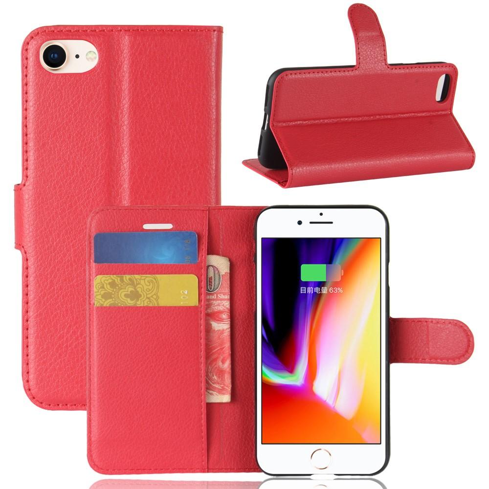 Coque portefeuille iPhone 8, Rouge