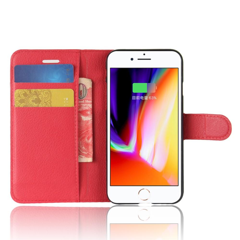 Coque portefeuille iPhone 8, rouge