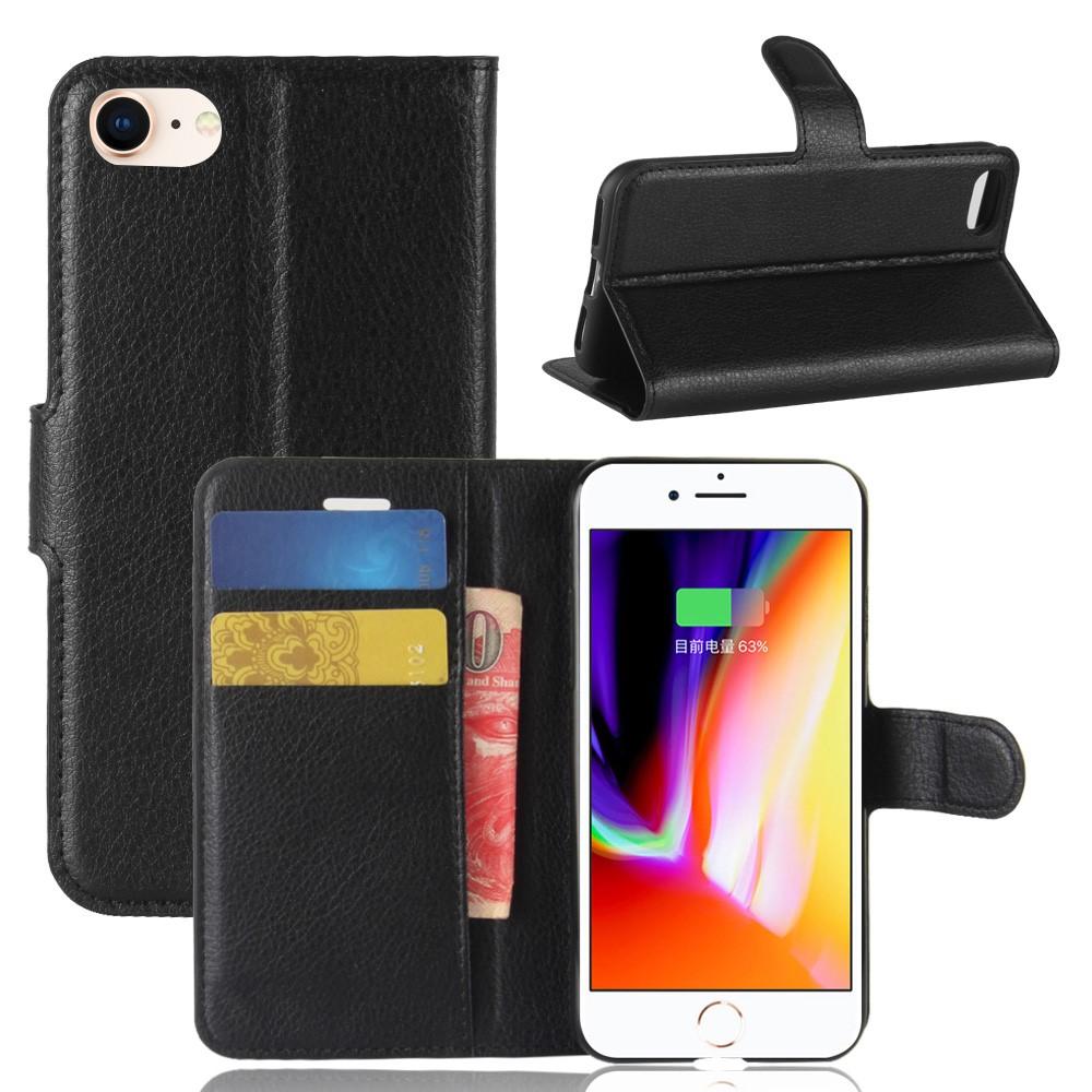 Coque portefeuille iPhone 8, Noir