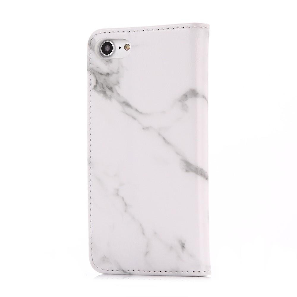 Coque portefeuille iPhone 7 Marbre blanc