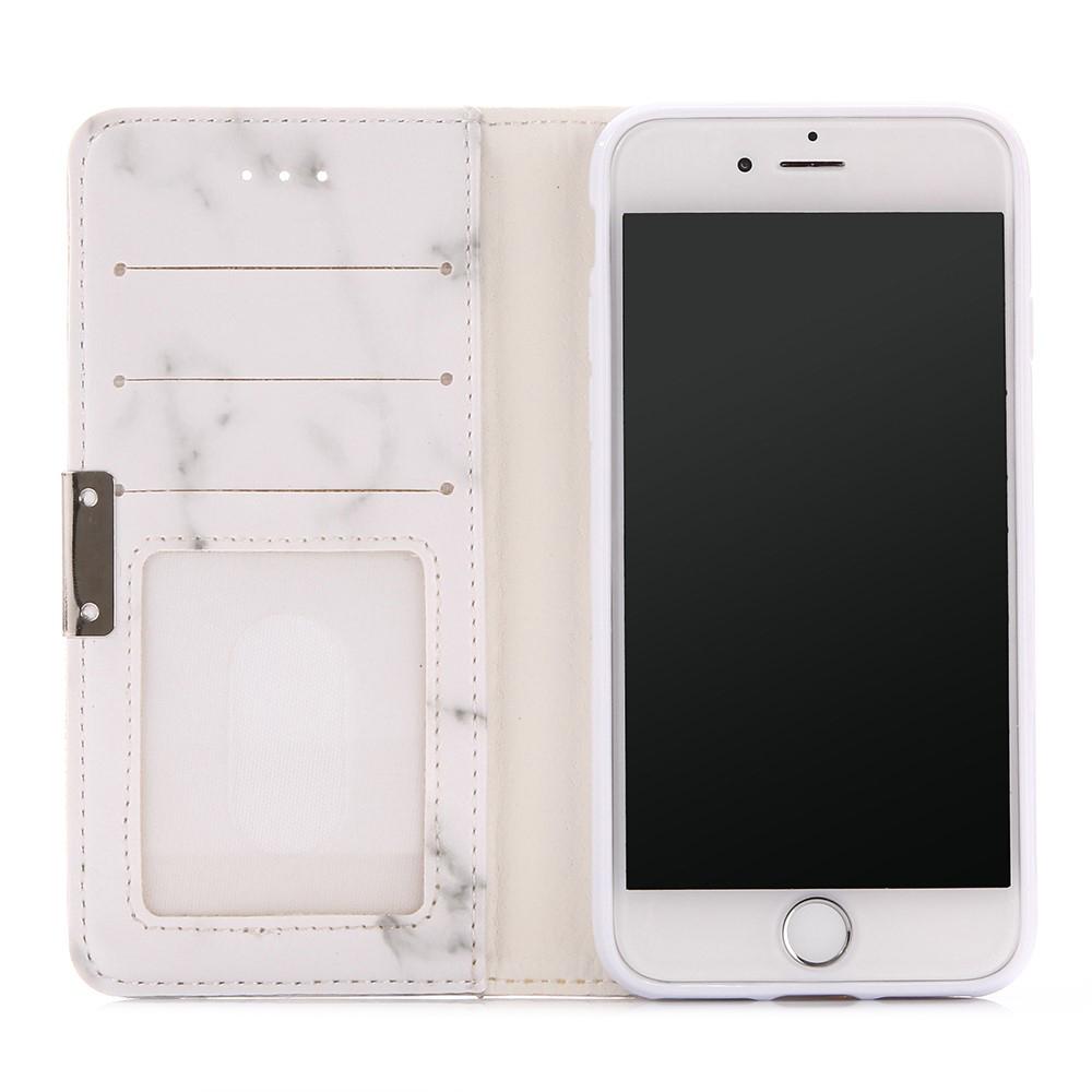 Coque portefeuille iPhone 7/8/SE Marbre blanc