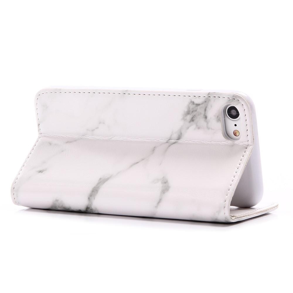 Coque portefeuille iPhone 8 Marbre blanc