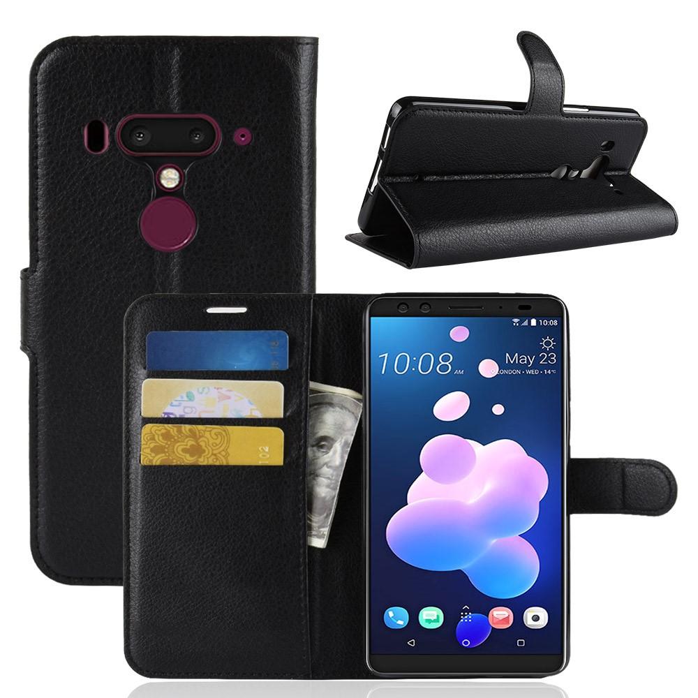 Coque portefeuille HTC U12+ Noir