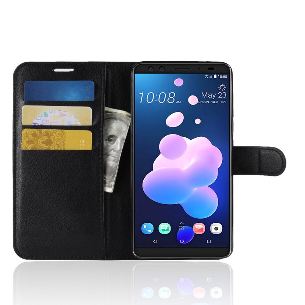 Coque portefeuille HTC U12+, Noir