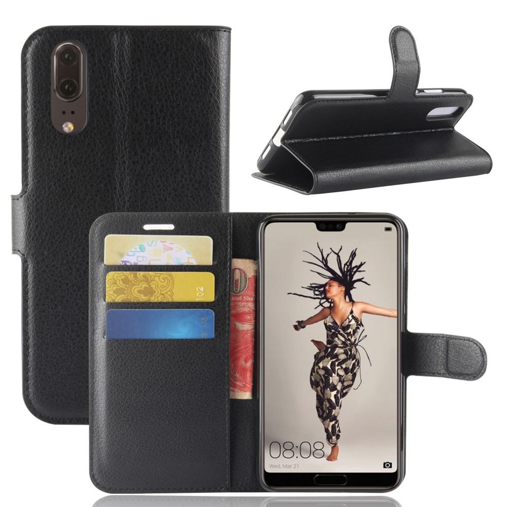 Coque portefeuille Huawei P20, Noir