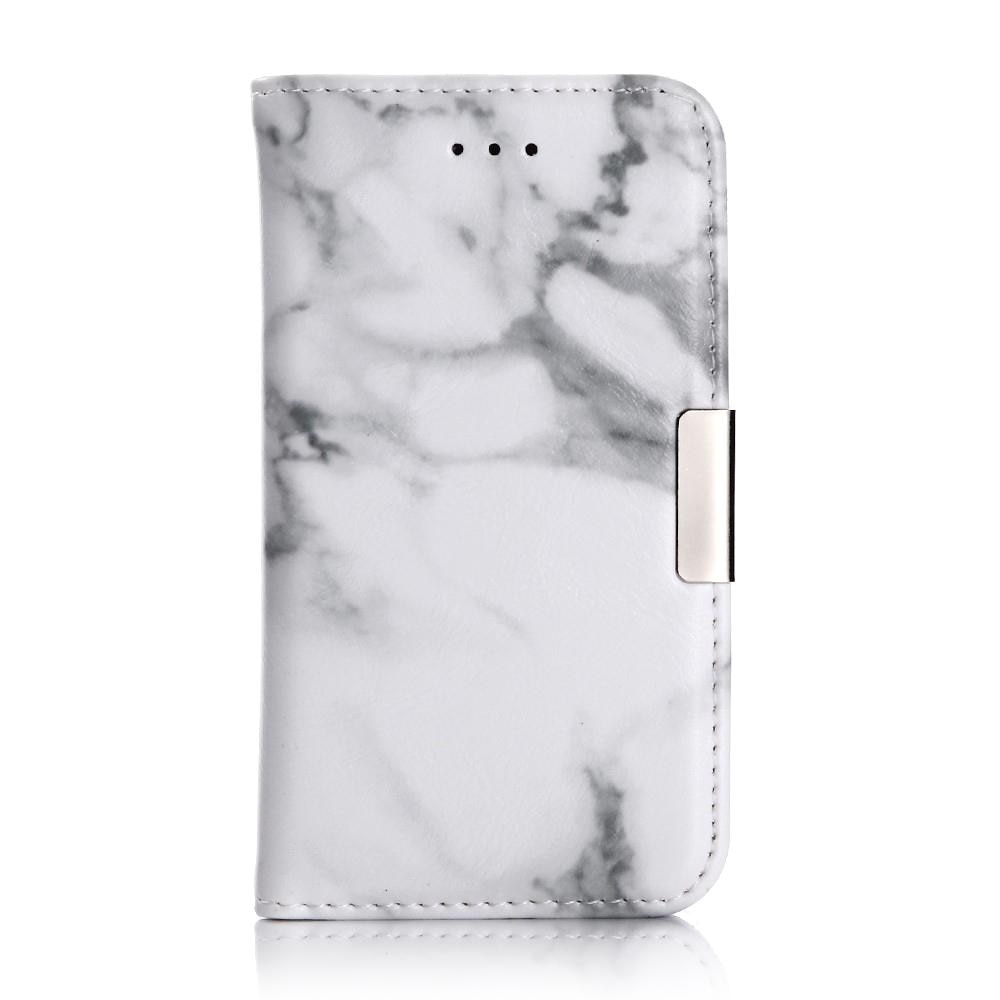 Coque portefeuille iPhone 5/5S/SE Marbre blanc