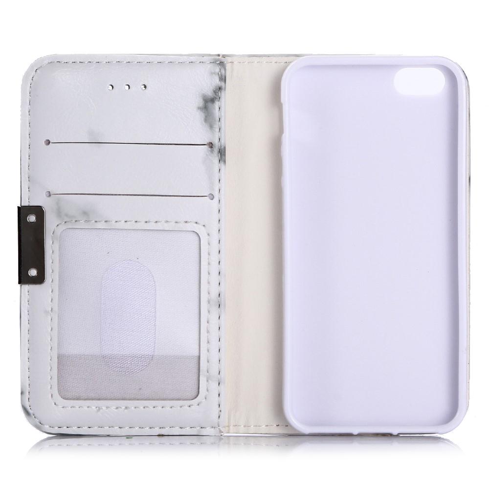 Coque portefeuille iPhone 5/5S/SE Marbre blanc